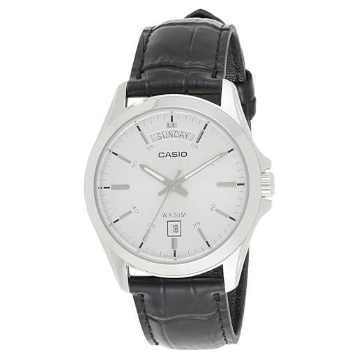 Casio collection, orologio elegante uomo, bianco (white), medio