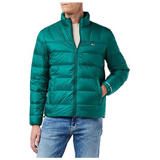 Tommy Jeans tjm essential light down jacket dm0dm14086 giacche imbottite, verde (dark turf green), l uomo
