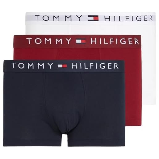 Tommy Hilfiger pantaloncino boxer uomo confezione da 3 intimo, multicolore (grey htr/white/desert sky), m