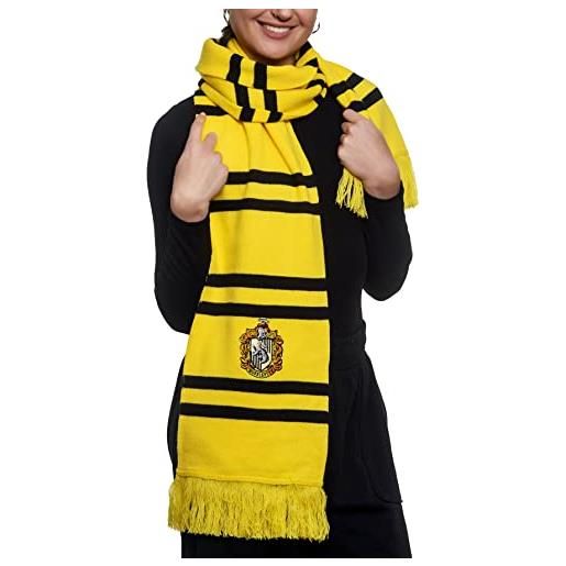 Merchoid sciarpa ufficiale della warner bros hogwarts house di harry potter, ultra morbida, giallo, taglia unica