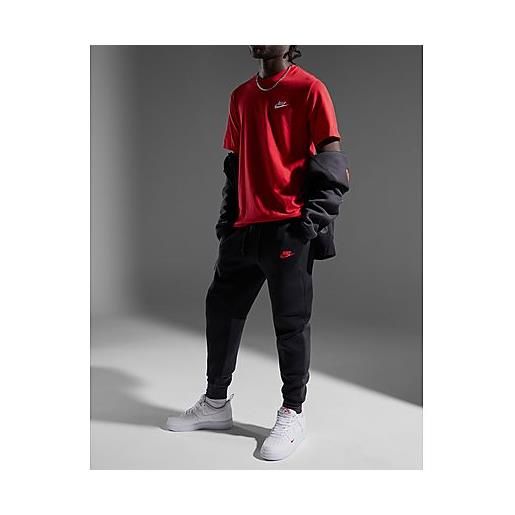 Nike pantaloni della tuta tech fleece, black/dark smoke grey/light crimson
