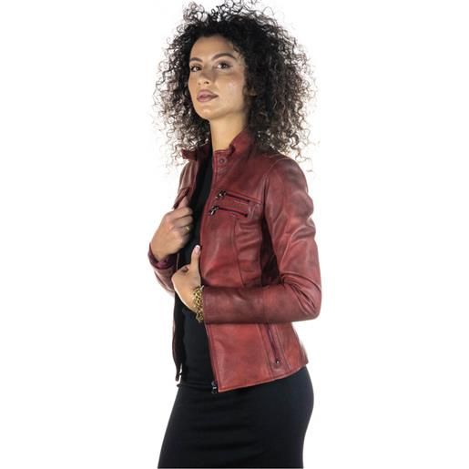 Leather Trend michelina - giacca donna bordeaux in vera pelle