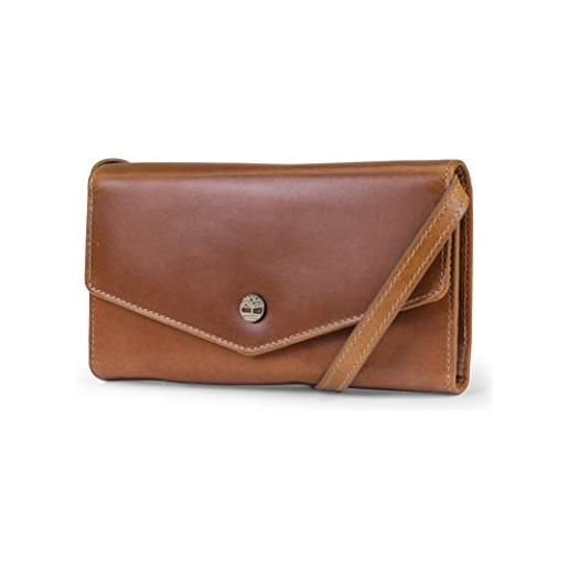 Timberland borsa telefono portafoglio pelle rfid con tracolla staccabile, cross body donna, cognac (apache chamoise), taglia unica