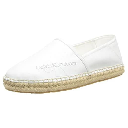 Calvin Klein Jeans espadrillas donna scarpe in tela, grigio (eggshell/peach blush), 36 eu