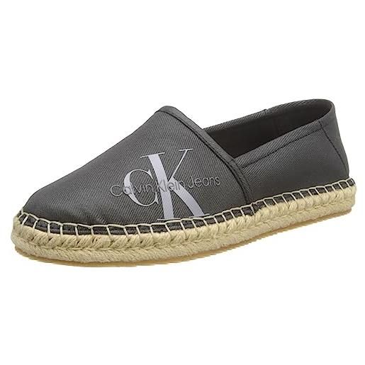 Calvin Klein Jeans espadrillas donna scarpe in tela, grigio (black/lavender aura), 37 eu