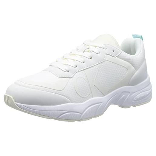 Calvin Klein Jeans sneakers da runner donna retro tennis over mesh wn scarpe sportive, bianco (white/creamy white), 37 eu