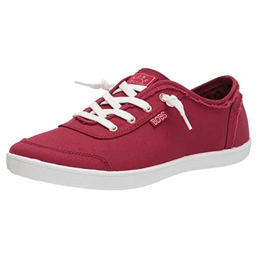 Skechers sneaker da donna bobs b cute-frayed canvas, colore: rosso, 8 wide