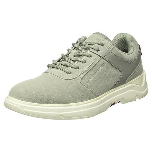 Tommy Hilfiger sneakers hybrid uomo core scarpe, verde (faded military), 46 eu