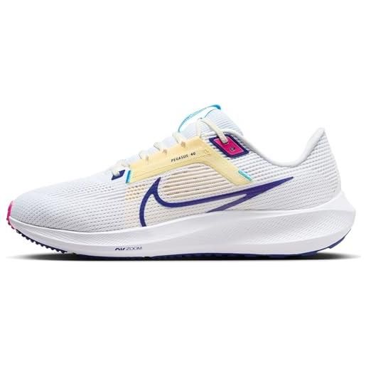 Nike air zoom pegasus 40, scarpe da running uomo, white deep royal blue photon dust, 45 eu