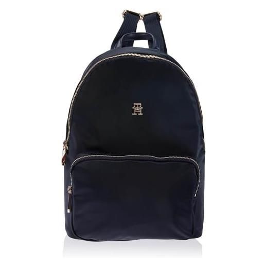 Tommy Hilfiger poppy th backpack aw0aw15641, zaini donna, blu (space blue), os
