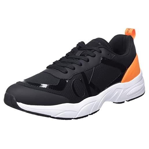 Calvin Klein Jeans sneakers da runner uomo retro tennis mesh scarpe sportive, nero (black), 44 eu
