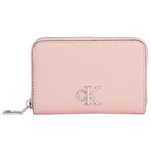 Calvin Klein Jeans minimal monogram m zip around t k60k611970, portachiavi donna, rosa (pale conch), os