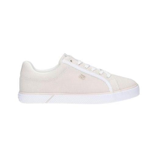 Tommy Hilfiger sneakers vulcanizzate donna essential mesh scarpe, beige (weathered white), 36 eu