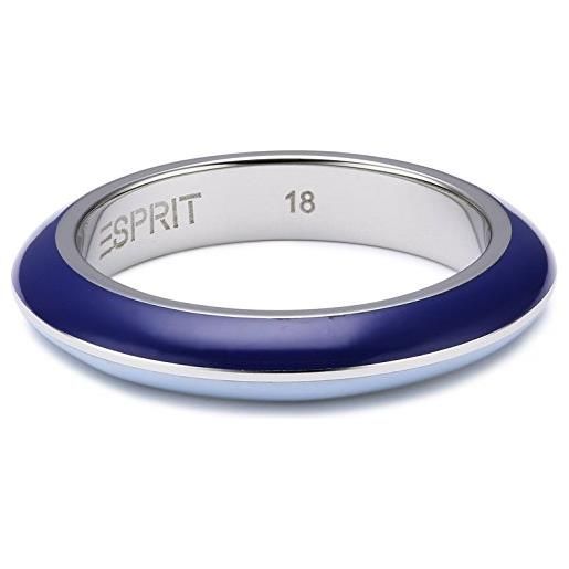 ESPRIT anello da donna, acciaio inossidabile, blu chiaro/blu scuro, misura 57 (18.1)