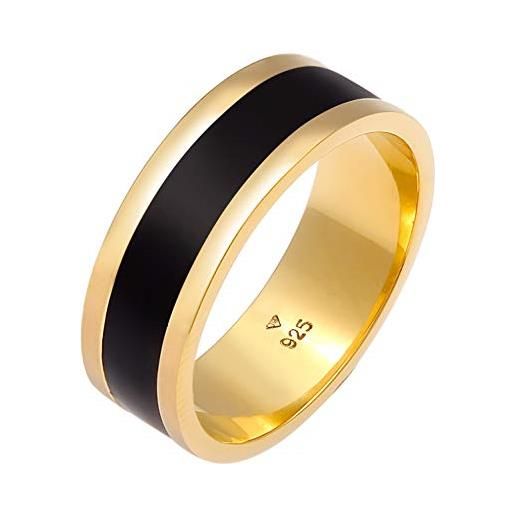 Kuzzoi - anello da uomo in argento sterling 925 placcato oro con smalto oro e smalto da 8 mm e placcato oro, colore: gold, cod. 0609862820_66