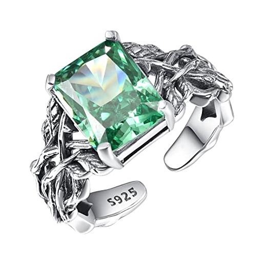 TANGPOET anello albero della vita in argento 925 da donna, anello yggdrasil famill, gioielli da donna, argento sterling