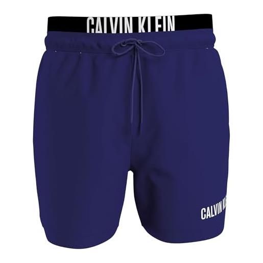 Calvin Klein pantaloncino da bagno uomo medium double lunghezza media, nero (pvh black), l
