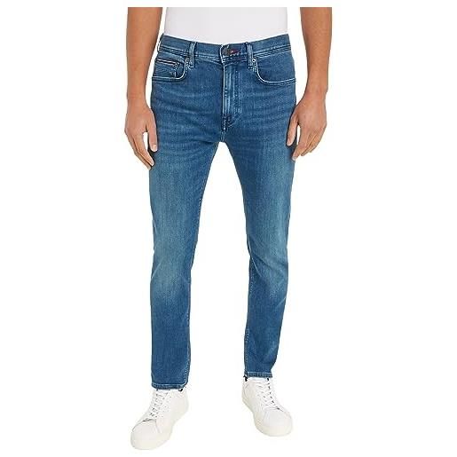 Tommy Hilfiger jeans uomo slim bleecker elasticizzati, blu (lington blue), 34w / 34l