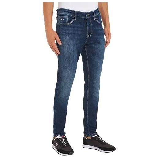 Tommy Jeans jeans uomo austin slim fit, blu (denim dark), 34w/32l