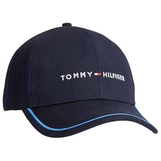 Tommy Hilfiger th skyline cotton 6 panel cap am0am12304 cappello, blu (space blue), os uomo