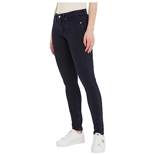 Calvin Klein Jeans jeans donna mid rise skinny fit, blu (denim dark), 28w / 30l