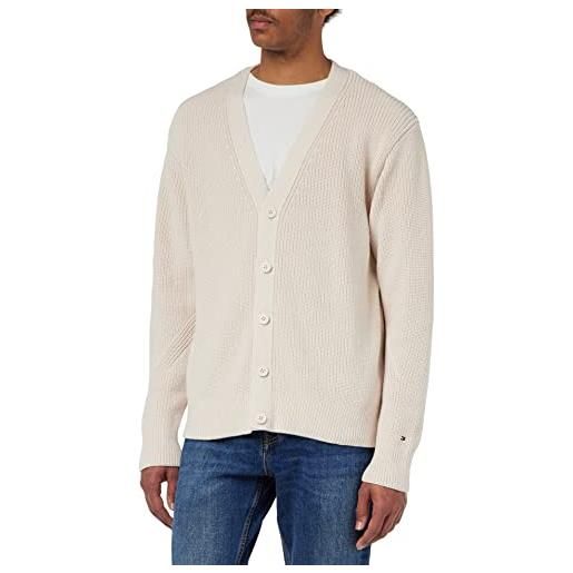 Tommy Hilfiger cardigan uomo giacca in maglia, avorio (feather white), m