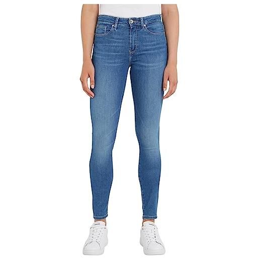 Tommy Hilfiger jeans donna th flex como skinny elasticizzati, blu (izzy), 27w / 30l