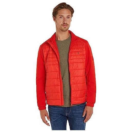 Tommy Hilfiger giacca uomo stand collar jacket giacca da mezza stagione, rosso (fireworks), xxl