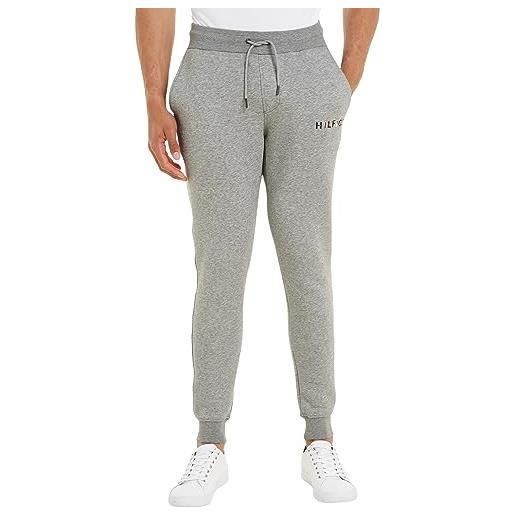 Tommy Hilfiger pantaloni da jogging uomo pantaloni felpati, grigio (light grey heather), s