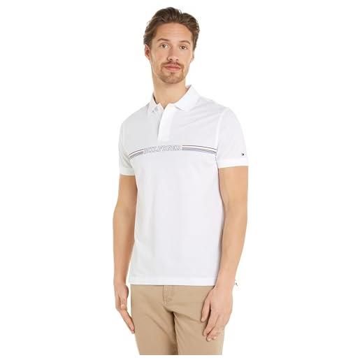 Tommy Hilfiger uomo maglietta polo maniche corte regular fit, bianco (white), l