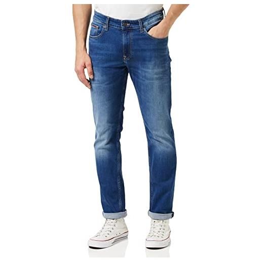 Tommy Hilfiger tommy jeans jeans uomo elasticizzati, blu (wilson mid blue stretch), 33w / 34l
