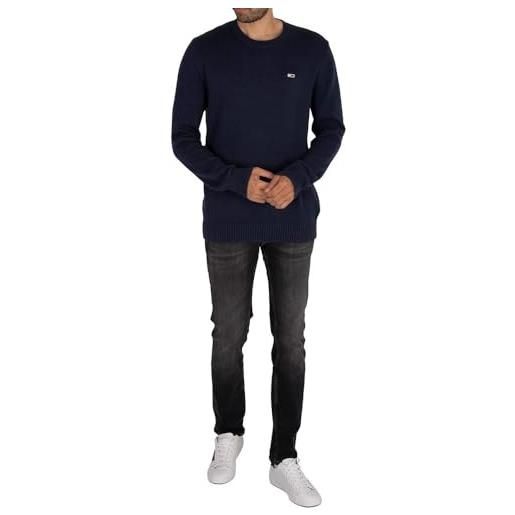 Tommy Jeans tjm essential crew neck sweater, maglione uomo, blu (ultra blue), l