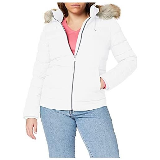 Tommy Hilfiger tommy jeans tjw basic hooded down jacket dw0dw08588 giacche imbottite, bianco (white), xs donna