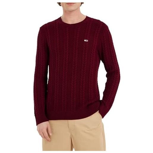 Tommy Jeans tjm reg cable sweater, maglia di tuta uomo, rouge, xxl