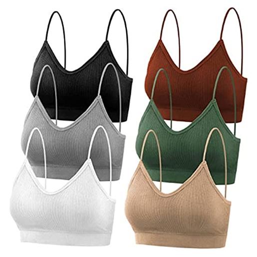 Generic reggiseno donna intimissimi - reggiseno imbottito bra pezzi reggiseno scollo a v sport canotta senza cuciture fascia 6 intimi reggiseno mezza coppa