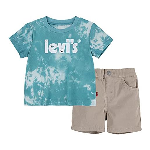 Levi's lvb tie dye logo tee & short set bimbo, blu bretagna, 3 mesi