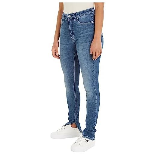 Calvin Klein Jeans jeans donna high rise ankle skinny fit, blu (denim dark), 30w / 34l