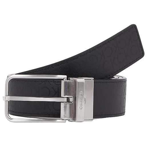 Calvin Klein cintura uomo cintura in pelle sintetica, nero (ck black/ind mono black), 90