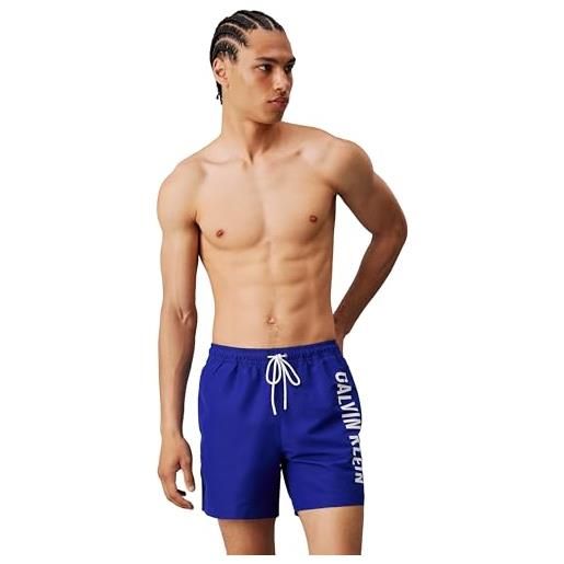 Calvin Klein pantaloncino da bagno uomo medium drawstring lunghezza media, blu (faience blue), xl