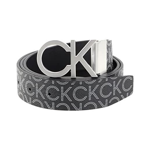 Calvin Klein uomo ck rev. Adj. New mono belt 3.5cm, black monogram, 85