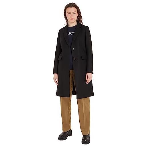 Tommy Hilfiger cappotto donna wool blend classic invernale, nero (black), 40