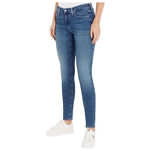 Calvin Klein Jeans jeans donna mid rise skinny fit, blu (denim dark), 25w / 32l