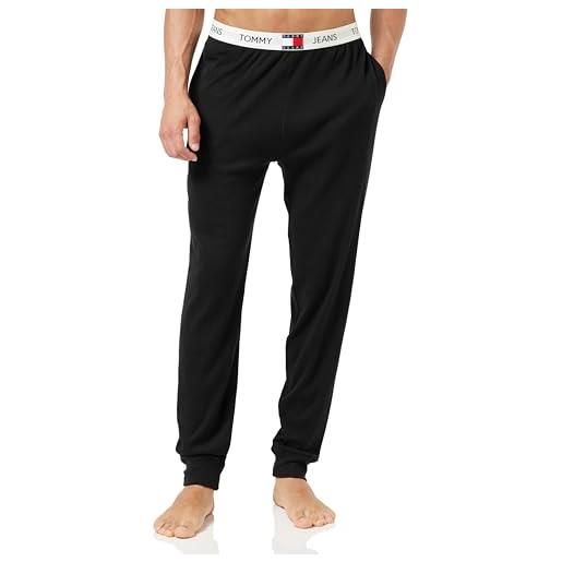 Tommy Hilfiger tommy jeans rib jogger um0um02962 pantaloni in maglia, nero (black), xl uomo