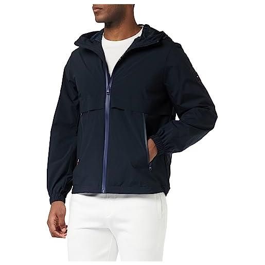 Tommy Hilfiger giacca uomo th protect sail hooded jacket giacca da mezza stagione, nero (black), xxl