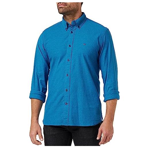Tommy Hilfiger camicia uomo oxford rf shirt maniche lunghe, blu (carbon navy), 3xl