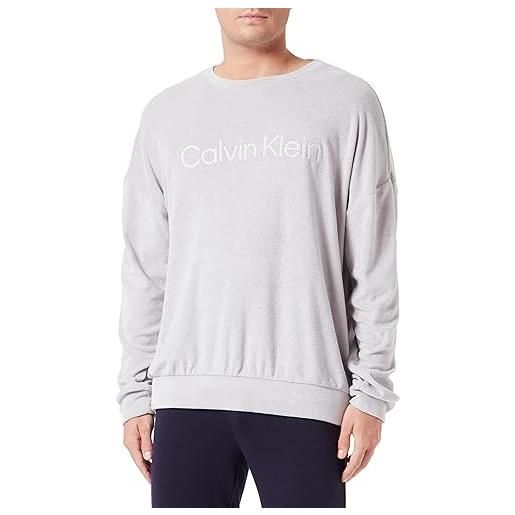 Calvin Klein l/s sweatshirt 000nm2453e felpe pesanti, grigio (porpoise), s uomo