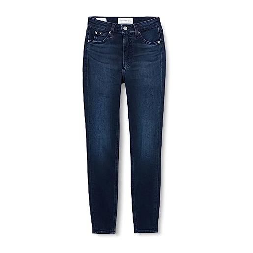 Calvin Klein Jeans caviglia super skinny a vita alta pantaloni, denim dark, donna, 24w