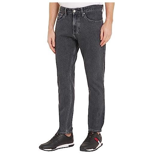 Tommy Jeans jeans uomo austin slim tapered elasticizzati, blu (denim black), 30w / 30l