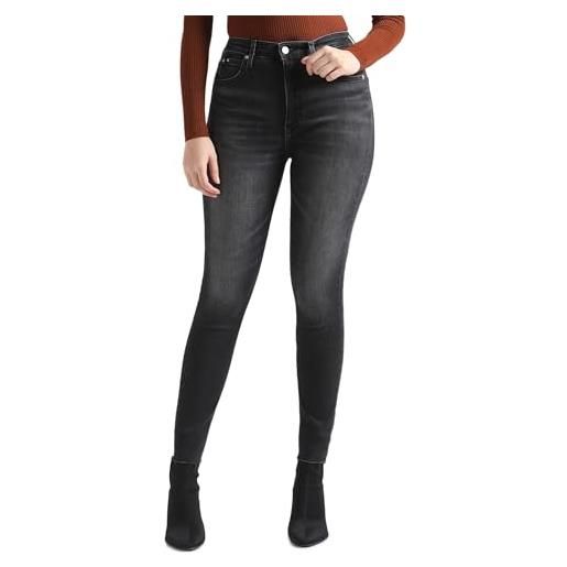 Calvin Klein Jeans high rise super skinny ankle j20j222149 pantaloni, denim (denim black), 32w donna