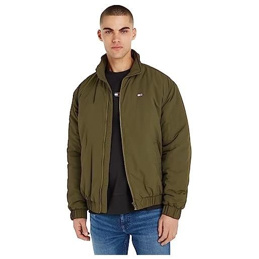 Tommy Jeans tjm essential padded jacket giacca, drab olive green, m uomo